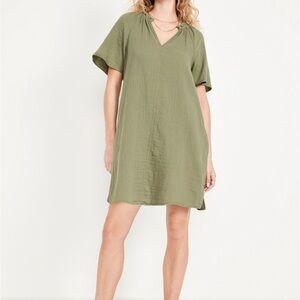 Crinkle Gauze Mini Swing Dress